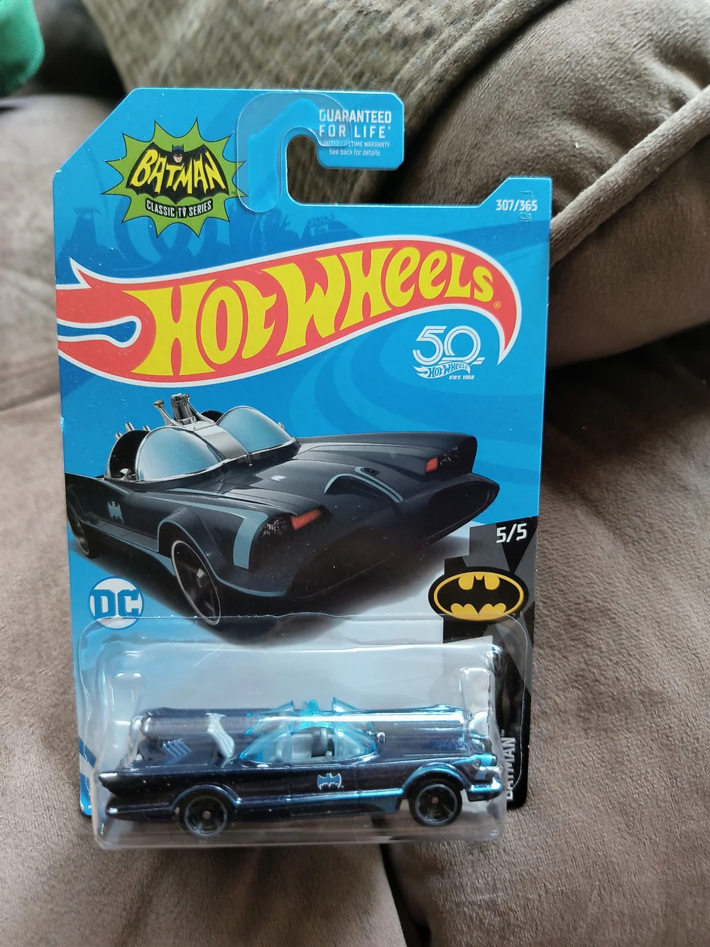 Hot Wheels Blue Batmobile Dated 2017 1/64 Scale
